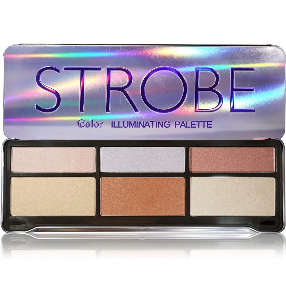 Strobe Color Illuminating Metallic Shimmer Statement Highlighter Makeup Palette - Picture 1 of 4